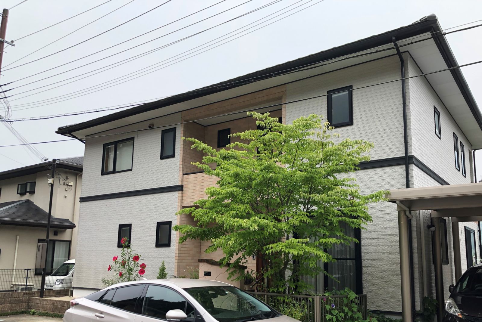 姫路市福崎町　築１６年　初めての塗替え　サイディング外壁塗装（超低汚染遮熱ｼﾘｺﾝ）ｱｽﾃｯｸﾍﾟｲﾝﾄのプラチナリファイン2000SI-IRで塗替え