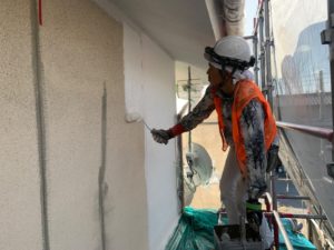 姫路市　外壁塗装　下塗り～上塗り1回目～上塗り2回目
