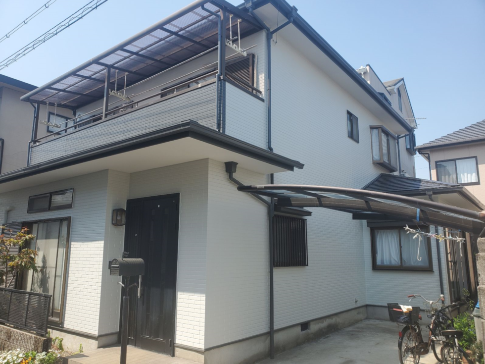 姫路市　築１９年　初めての塗替え　サイディング外壁塗装（超低汚染遮熱ｼﾘｺﾝ）スレート瓦屋根塗装（超低汚染遮熱ｼﾘｺﾝ）で塗替え