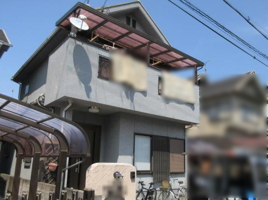 姫路市　築２０年　初めての塗替え　モルタル外壁塗装（超低汚染遮熱ｼﾘｺﾝ）ガルバリウム鋼板カバー工法屋根工事