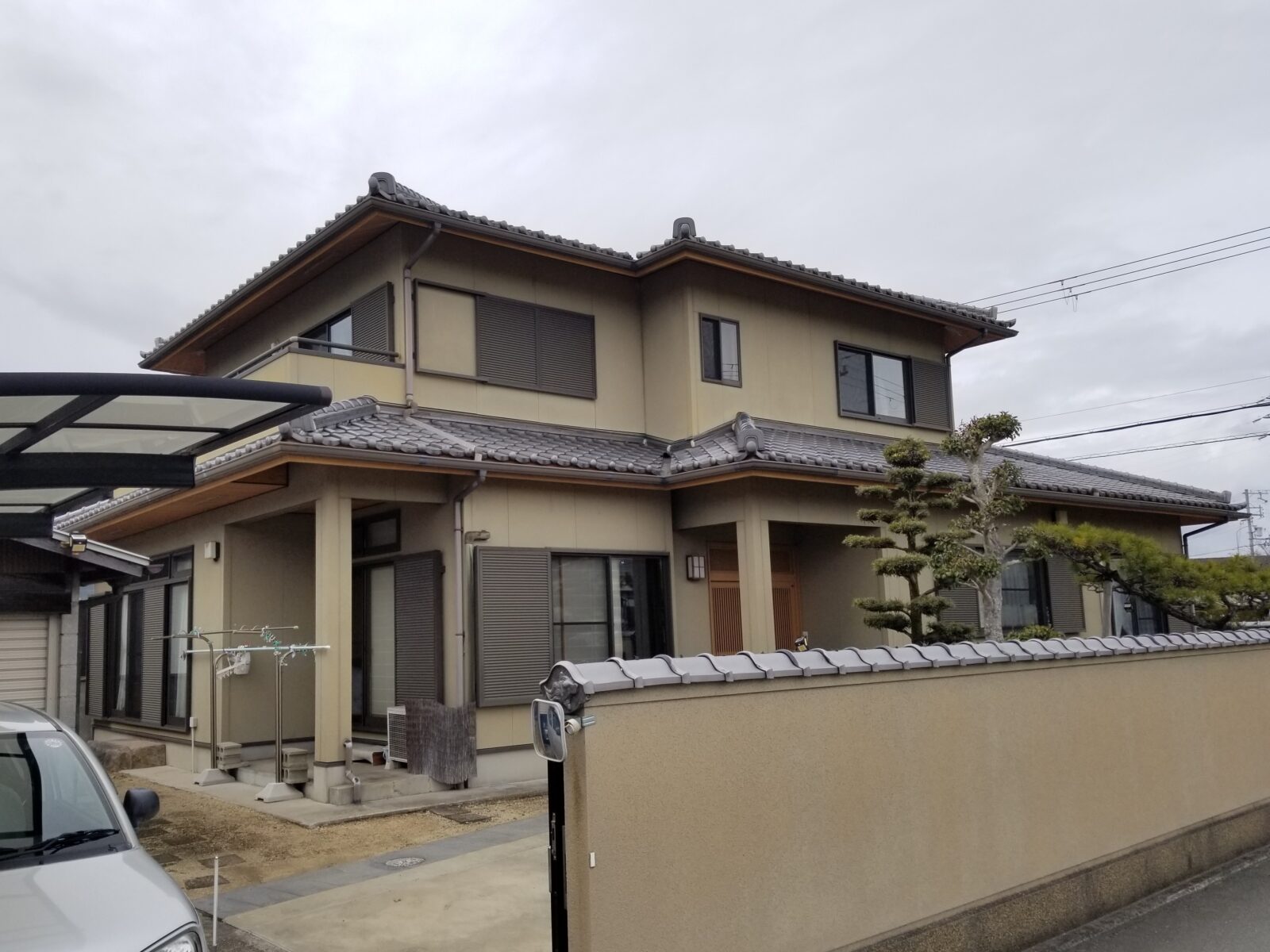 姫路市　築２１年　サイディング外壁塗装　外塀塗装