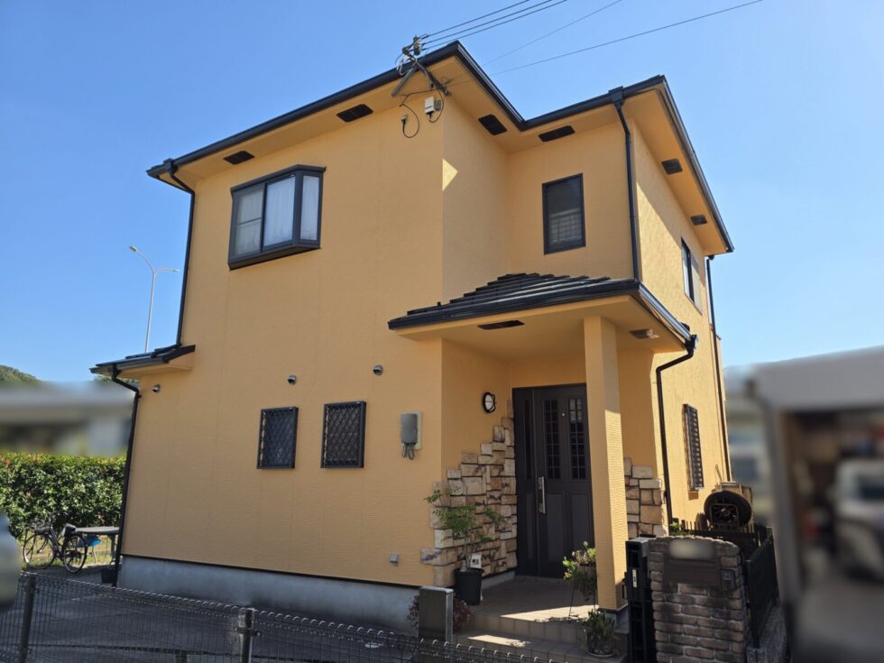 姫路市　モルタル外壁塗装　モニエル屋根塗装