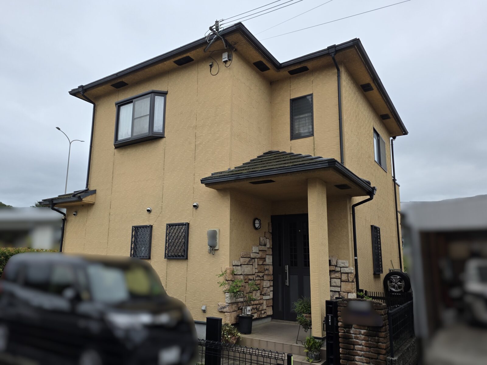姫路市　モルタル外壁塗装　モニエル屋根塗装