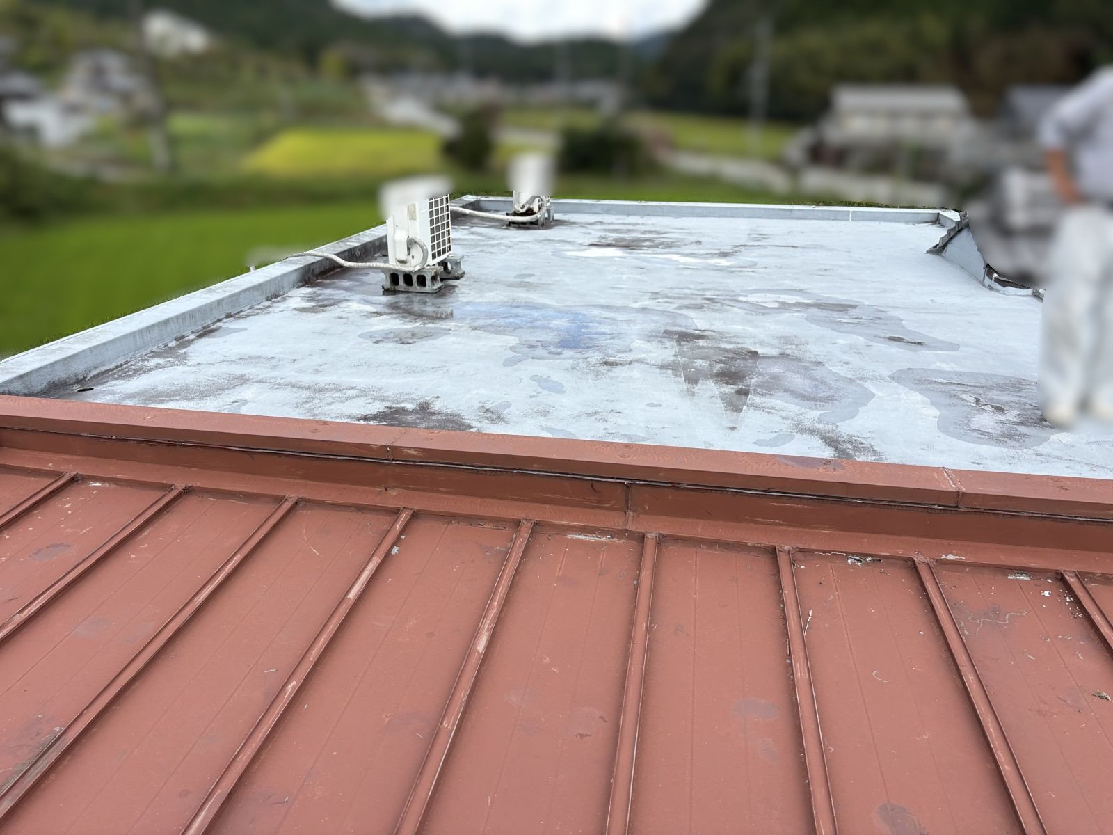 姫路市 築40年 モルタル外壁塗装 金属屋根塗装 屋上防水 ベランダ防水